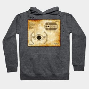 Imperial Commander Fighter Parchment Blueprint Hoodie